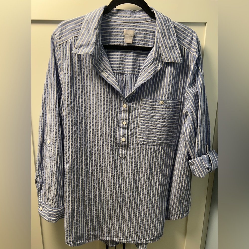 New without tags Chico’s tunic blouse, size 3.